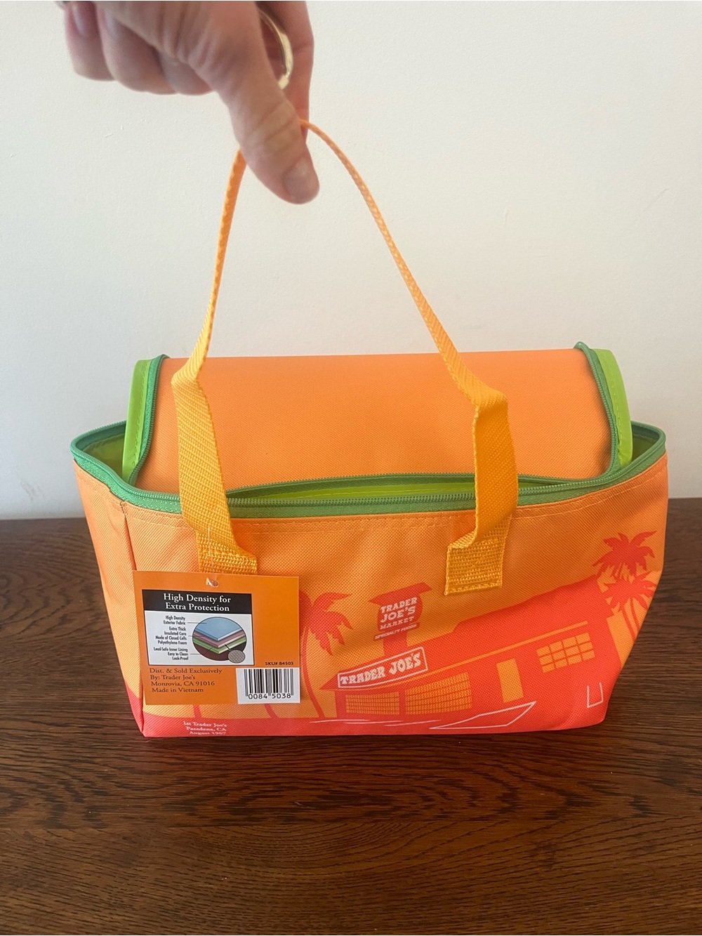 Trader Joe's Orange & Green Insulated Lunch Bag
